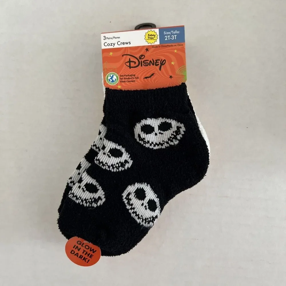 Disney Socks 2T-3T Glow In The Dark Tim Burton The Nightmare Before Christmas
